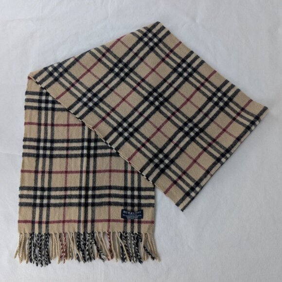 Authentic Burberry Scarf Beige – Unisex Classic Check 50% Cashmere 50% Wool - Picture 1 of 7